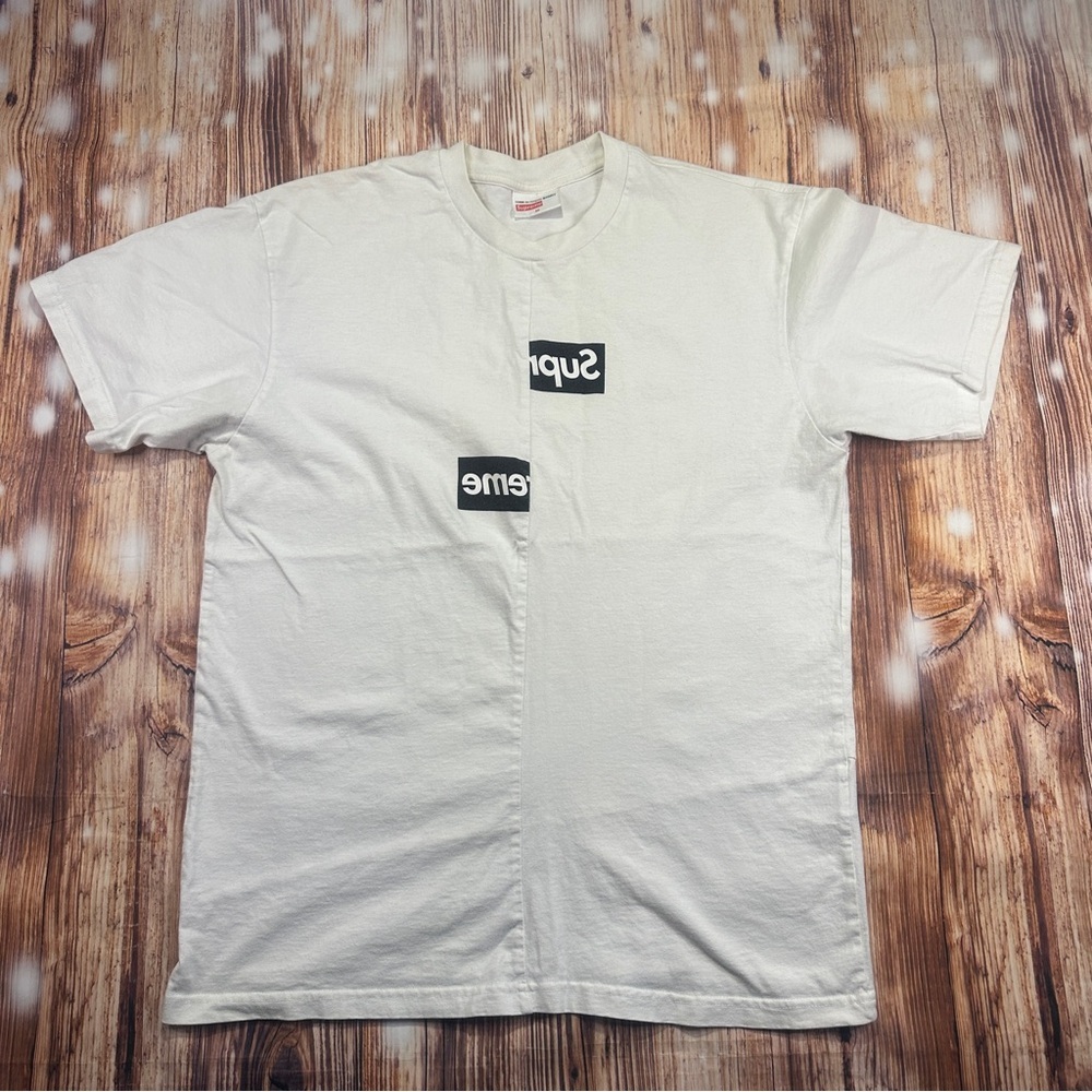 Supreme X Comme Des Garcons Shirt Split Box Logo Tee size Medium